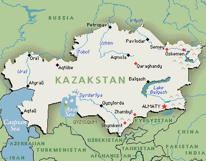 map of kazakhstan